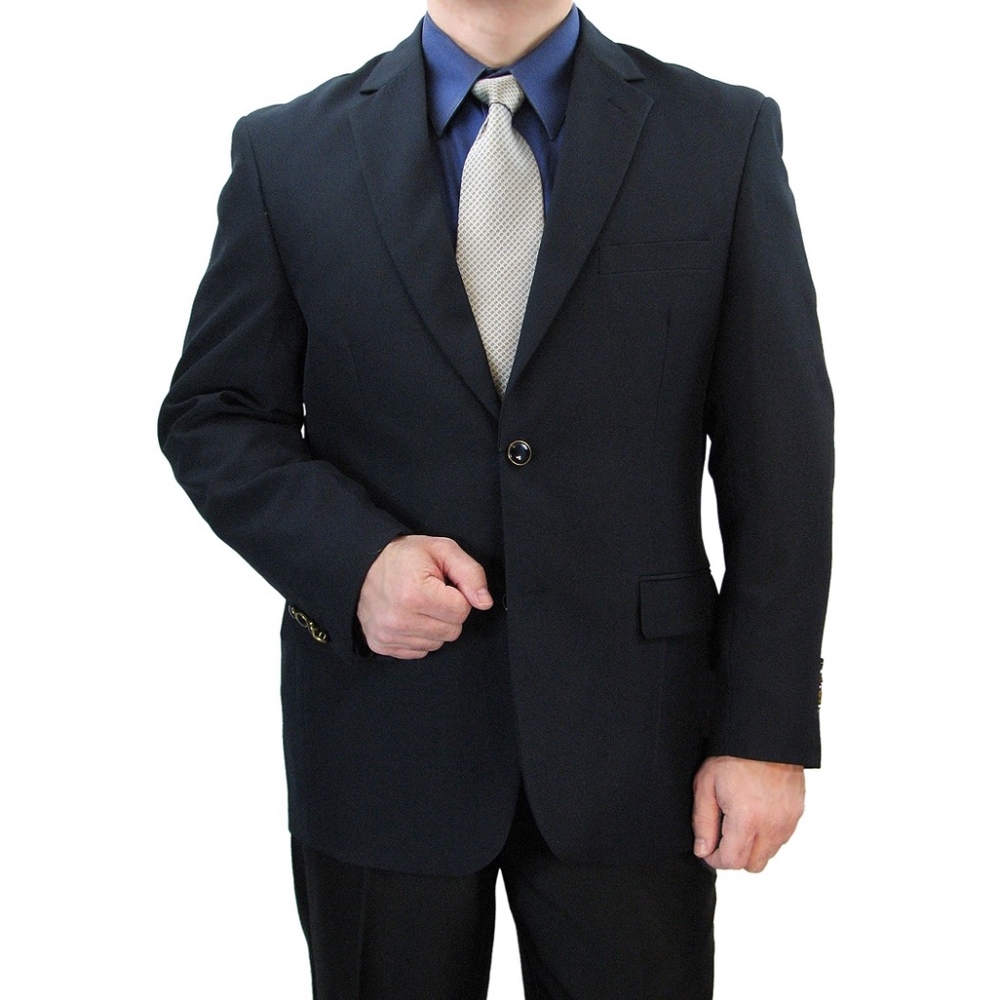 Men's 2 Button Blazer Jacket Sports Coat-Black